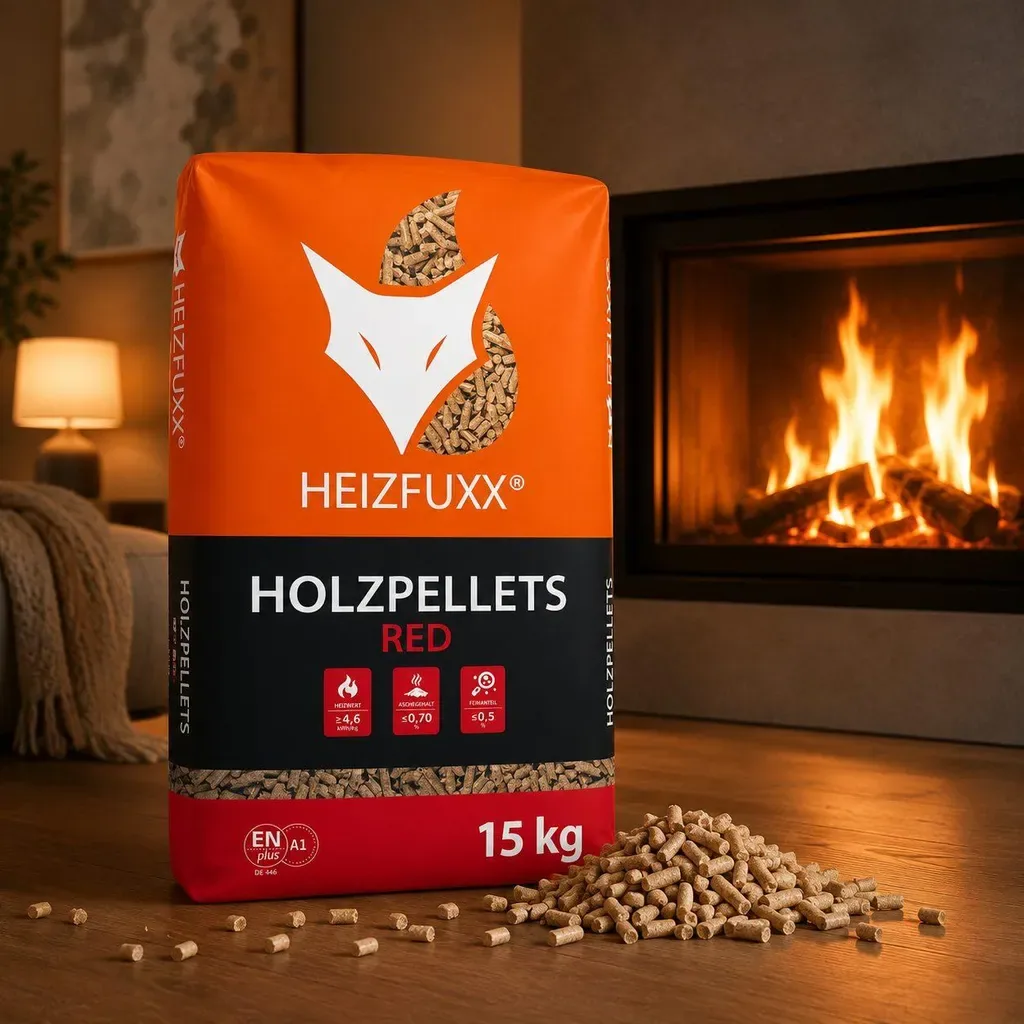 Heizfuxx Red ENplus A1 Hartholzpellets 6 mm · Vorratspalette 975 kg